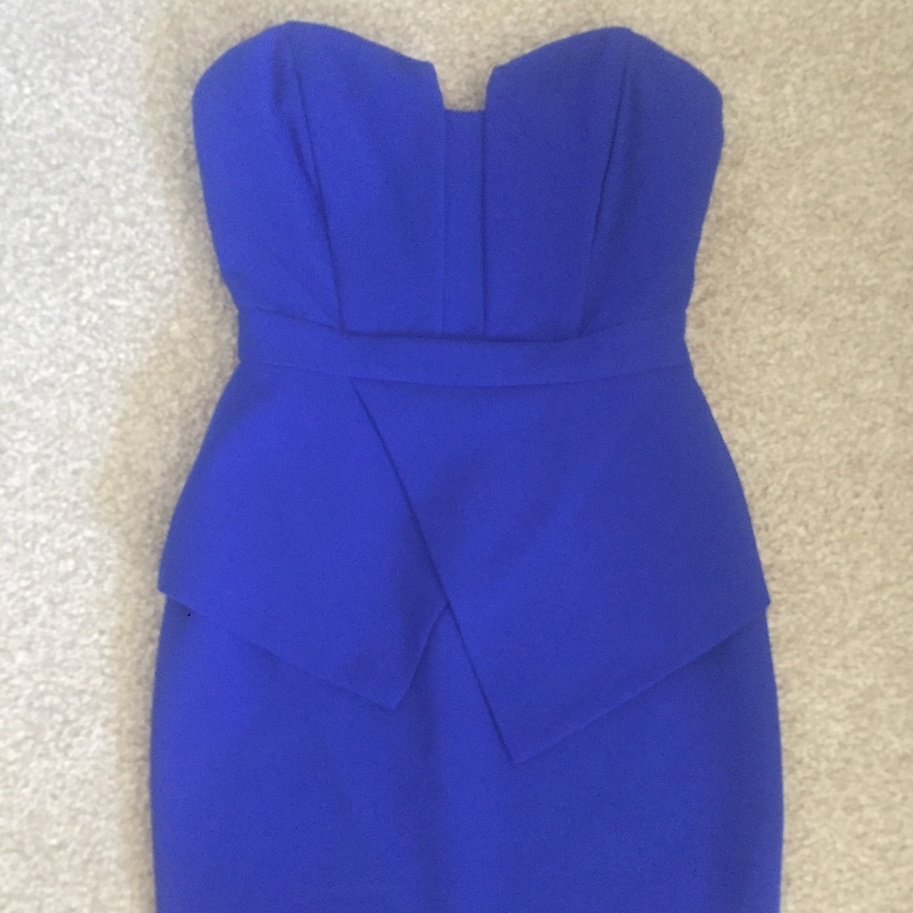 Adelyn Rae Strapless Peplum Dress
